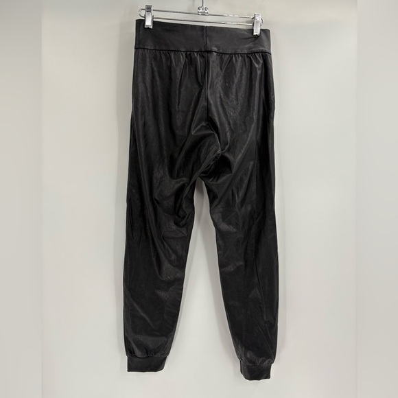 Commando Black Faux Leather Jogger Pants Relaxed Fit Stretch Taper Leg small - Picture 6 of 14
